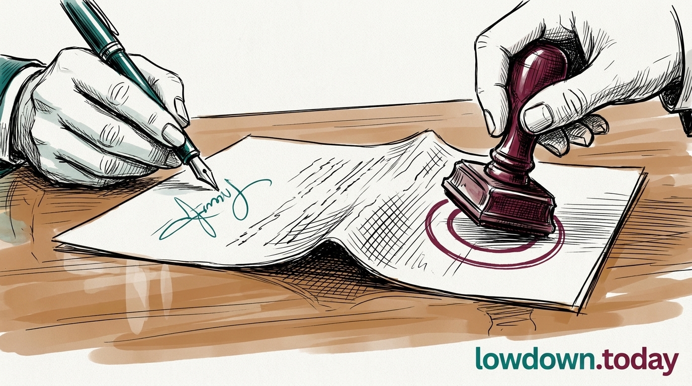 Day 64: Trump signs paper. The paper ends the war.